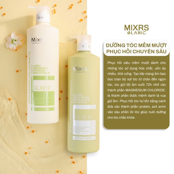 Dầu gội trứng cá hồi Mixrs Glaric - Dưỡng tóc mềm mượt, phục hồi chuyên sâu